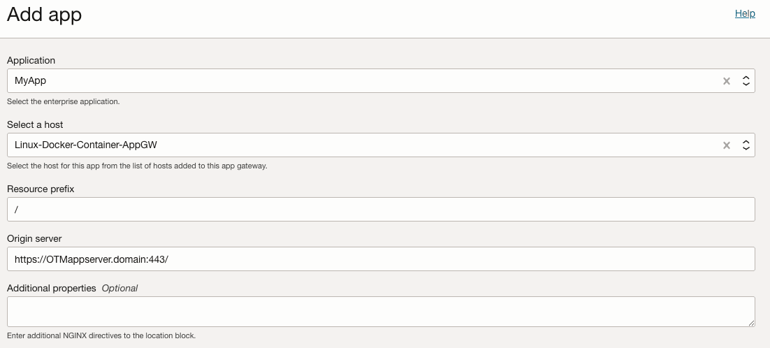 Ajout de l'application.
