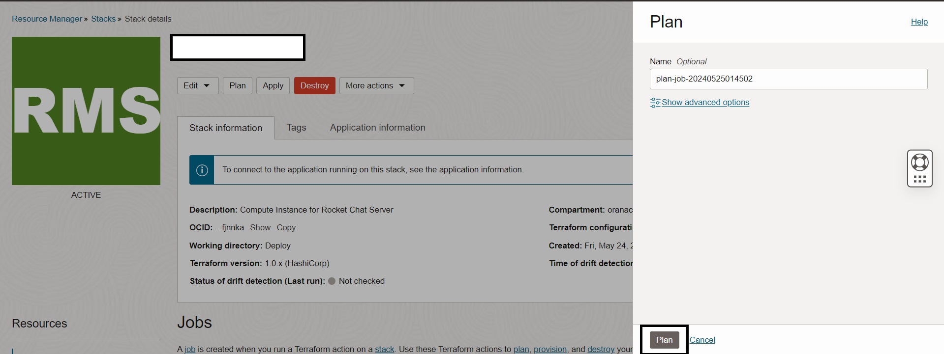 Lancer le travail de planification Lancer le travail de planification