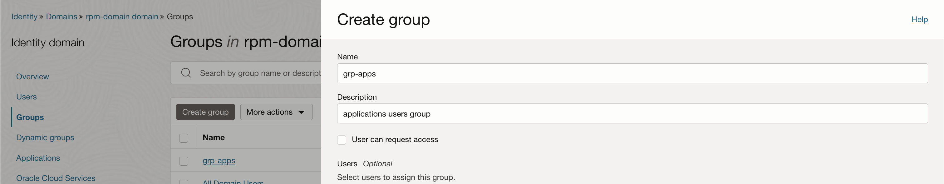 Créer un groupe