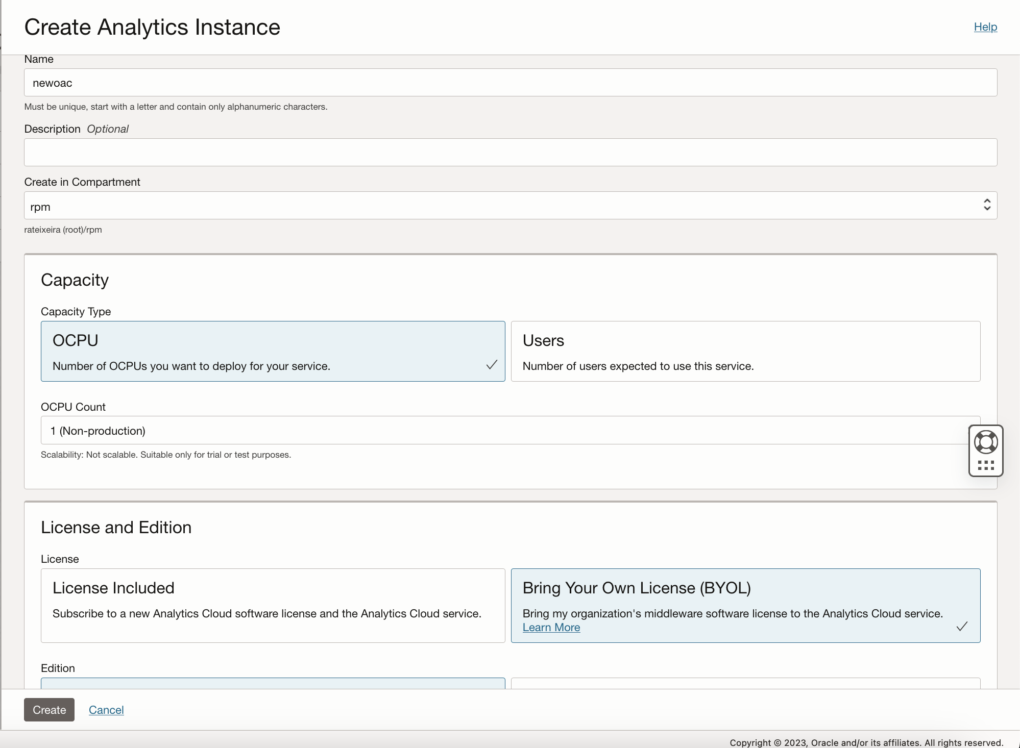 Créer une instance d'analyse