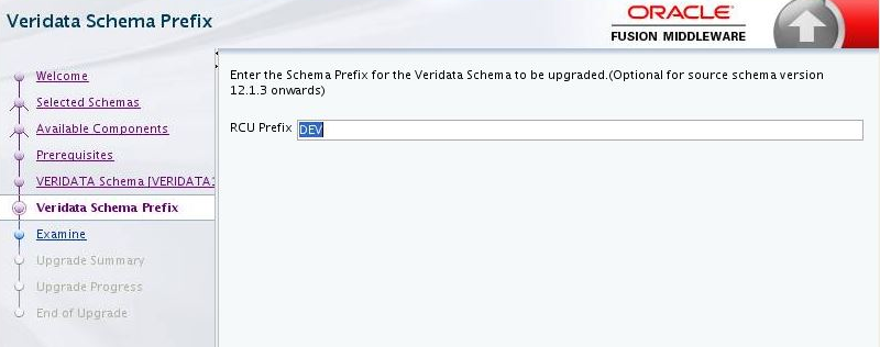 veridata schema prefix 11g to 12.2.1.2.0