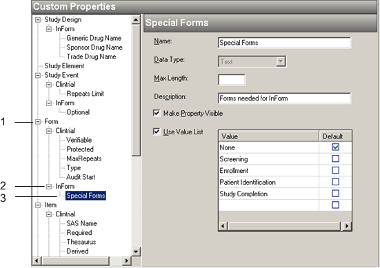 Illustration. Custom Properties workspace.