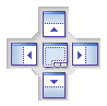 Icon with four arrow buttons. Drag the browser to an arrow to place it in that location.