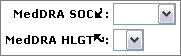 Linked fields for selecting a MedDRA SOC and MedDRA HLGT