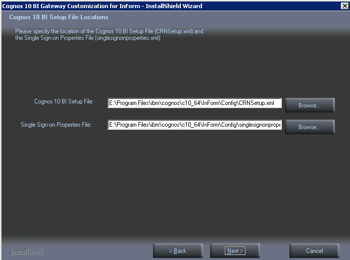 Gateway setup file locations