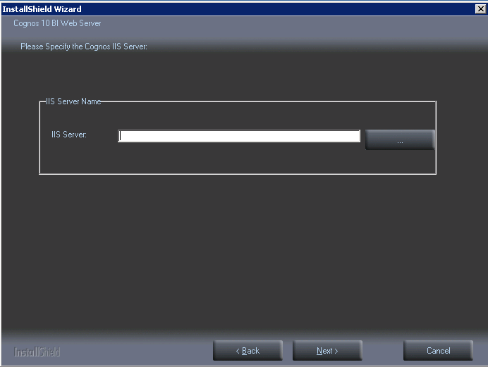 Cognos Gateway server page