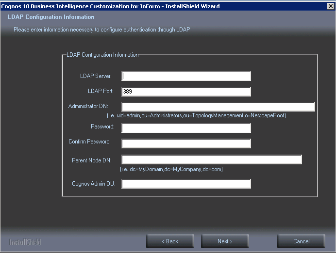 LDAP Configuration page