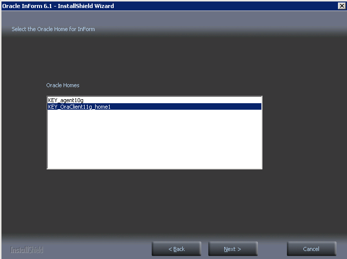 Oracle HOME page.