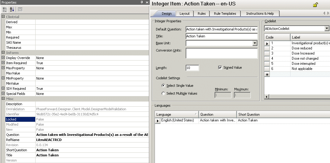Illustration. Items Central Designer Properties Browser view.