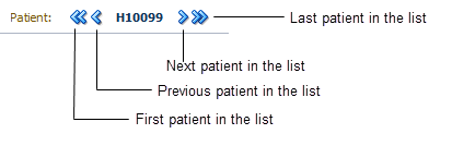 Navigation buttons in Patient Summary, Single Patient View