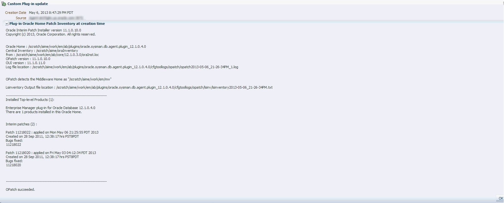 Custom Plug-in Update Information Page