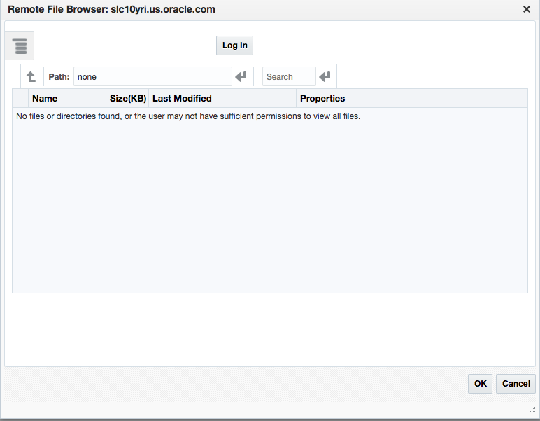 Remote File Browser dialog