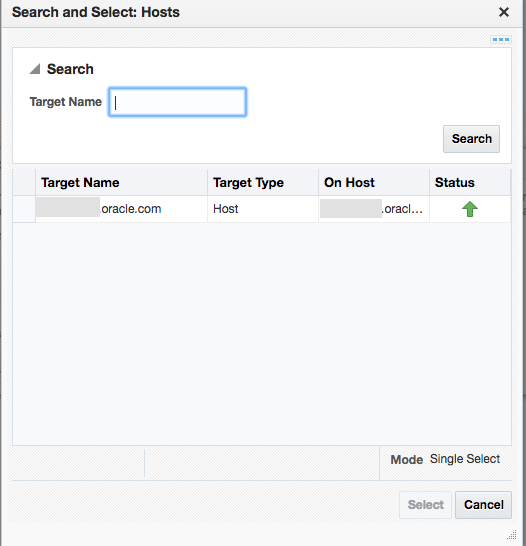 Search and Select dialog