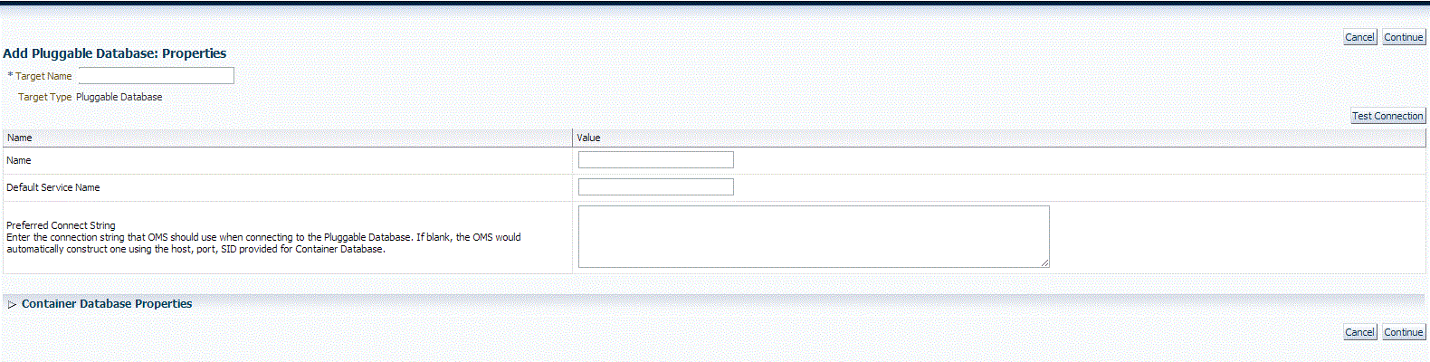 Add PDB target properties page