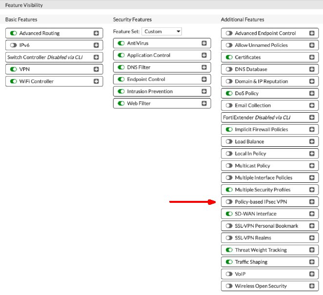 Click to expand This image shows where to select a policy-based VPN.