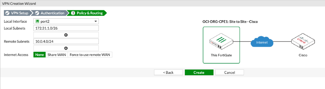 Click to expand This image shows the Policy & Routing page of the wizard.