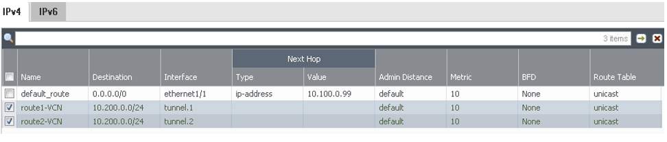Click to expand This image shows the final configuration on the IPv4 tab after configuring static routes.