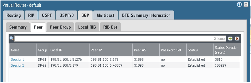 Click to expand This image shows where to verify the BGP status.