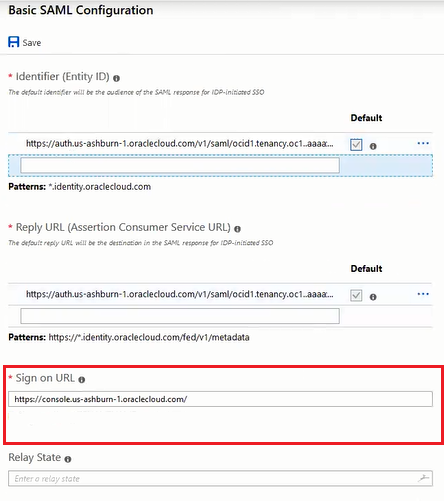 Click to expand Azure AD Basic SAML Configuration panel