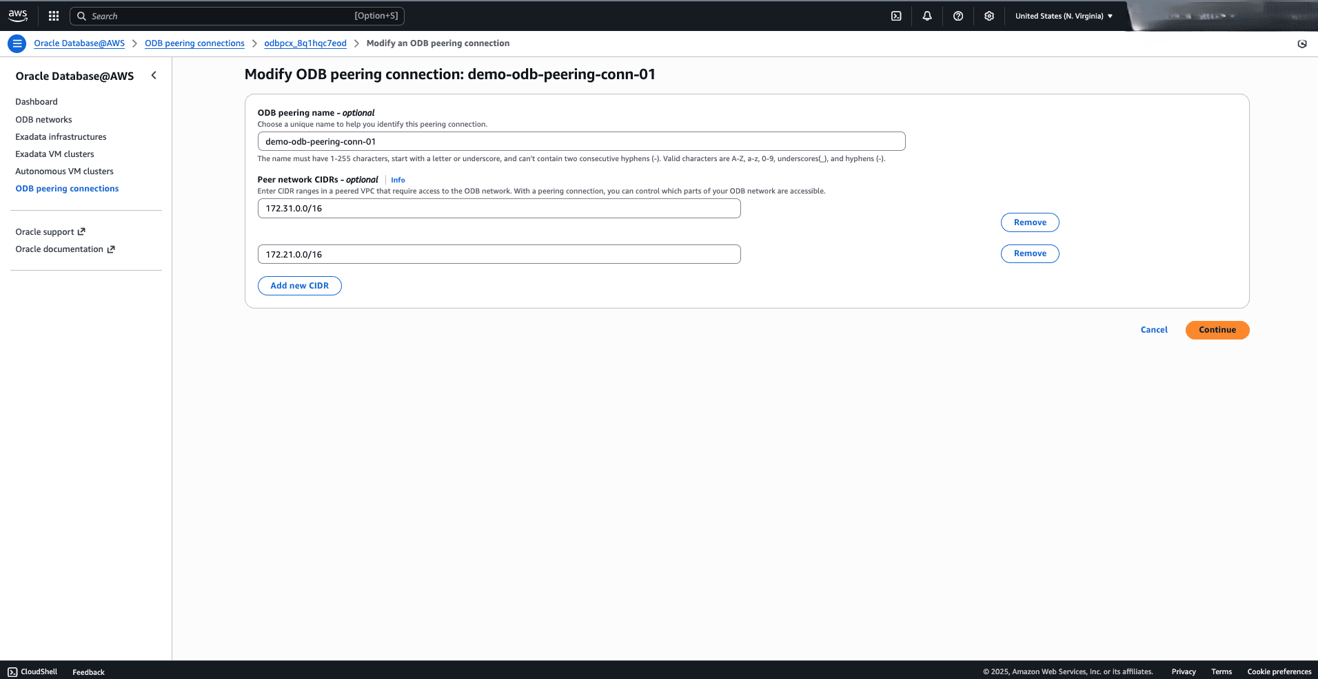This screenshot shows how to allow network access to the ODB Network.