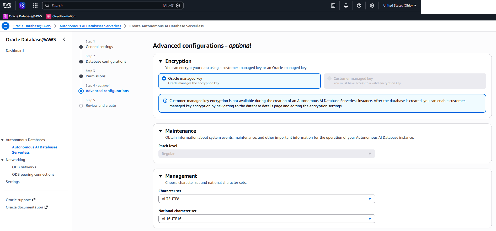 This screenshot shows how to create an Autonomous AI Database Serverless. This screenshot shows how to create an Autonomous AI Database Serverless.