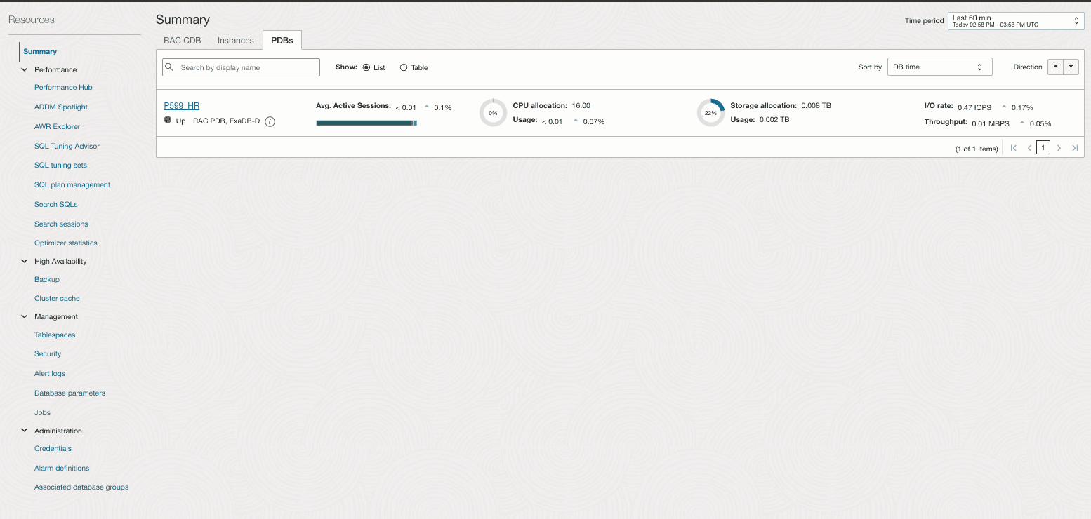 This screenshot shows how to monitor PDBs.