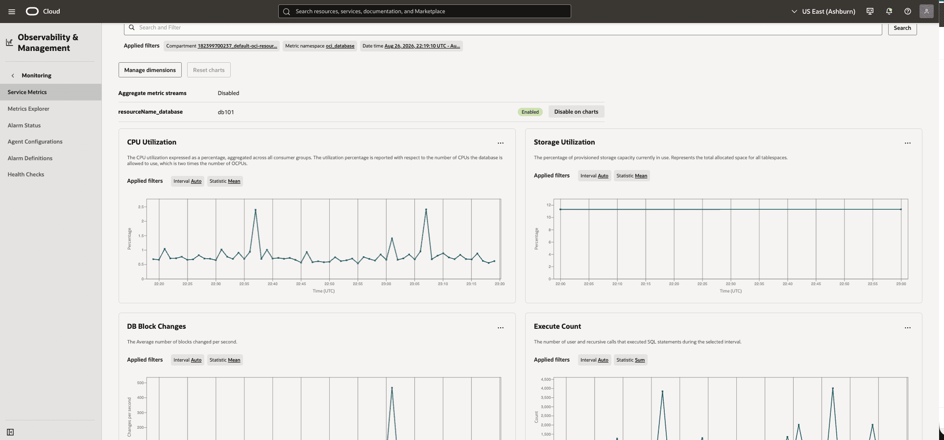 This screenshot shows how to monitor your metrics in Service Metrics.