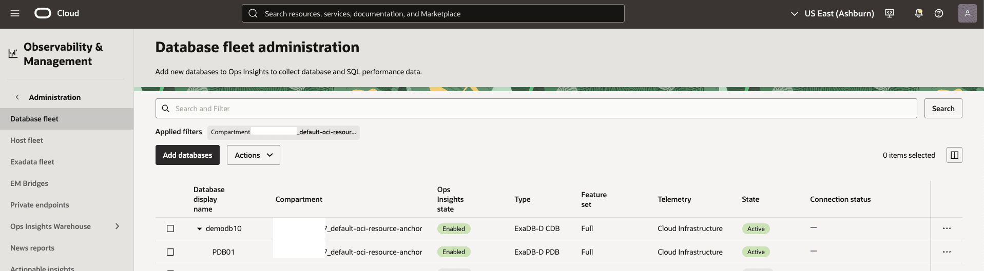 This screenshot shows how to view the status.