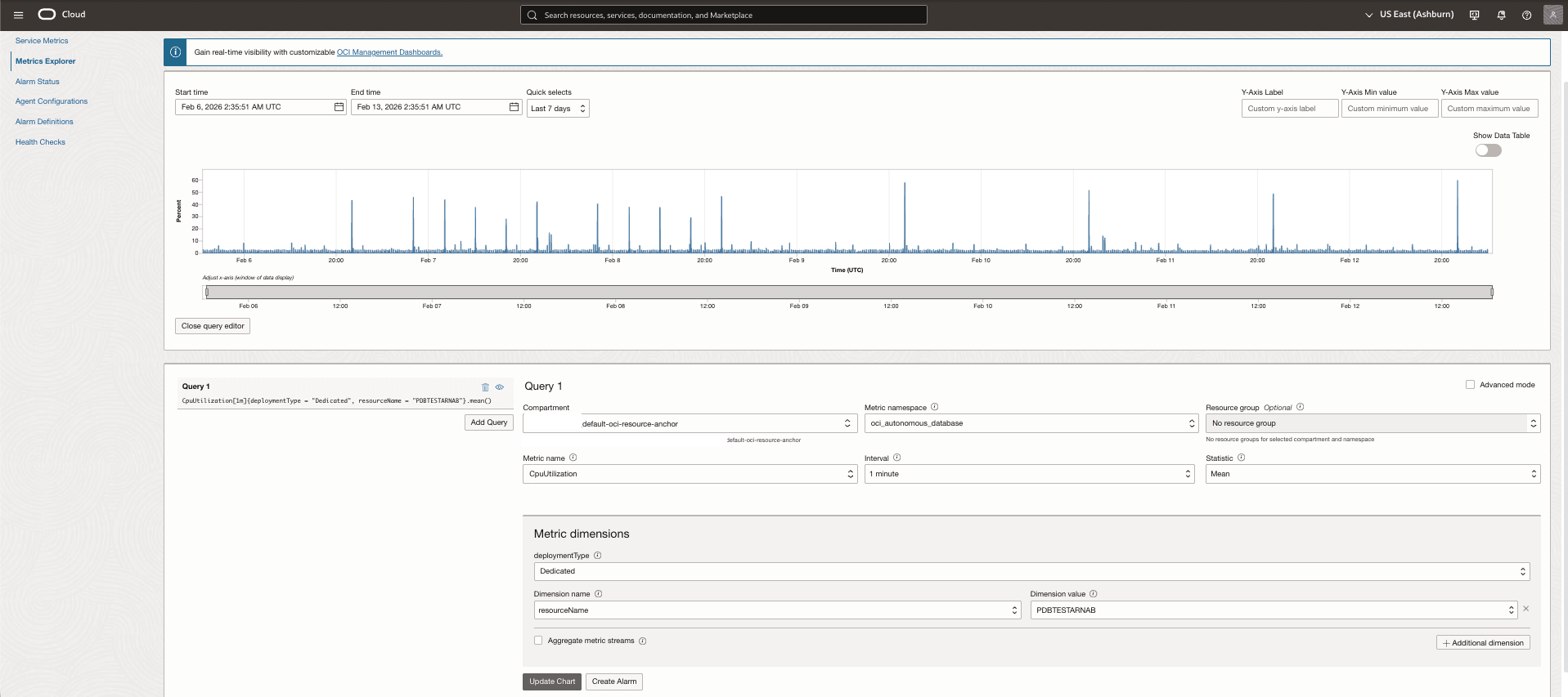 This screenshot shows how to query your metrics in Metrics Explorer. This screenshot shows how to query your metrics in Metrics Explorer.