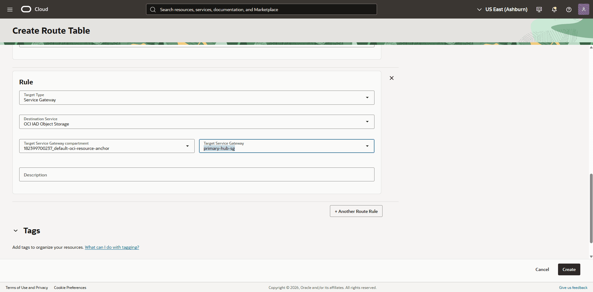 This screenshot shows the required configuration for cross-region restore.