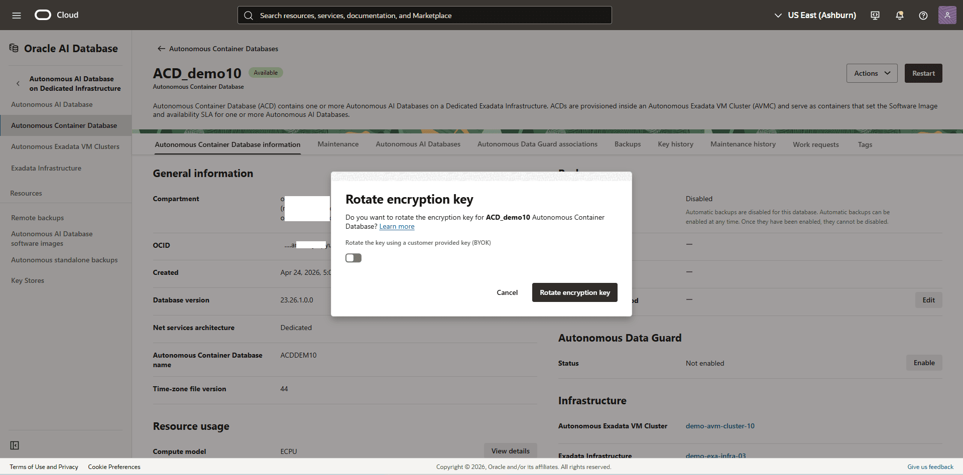 This screenshot shows how to rotate a key.