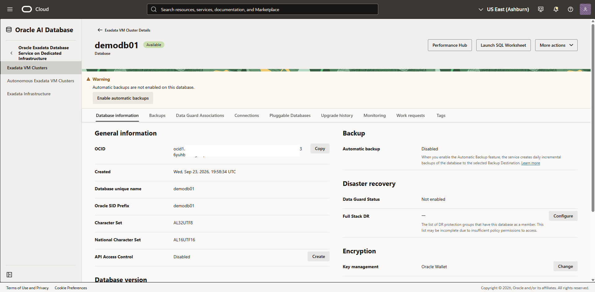 This screenshot shows how to change key management.