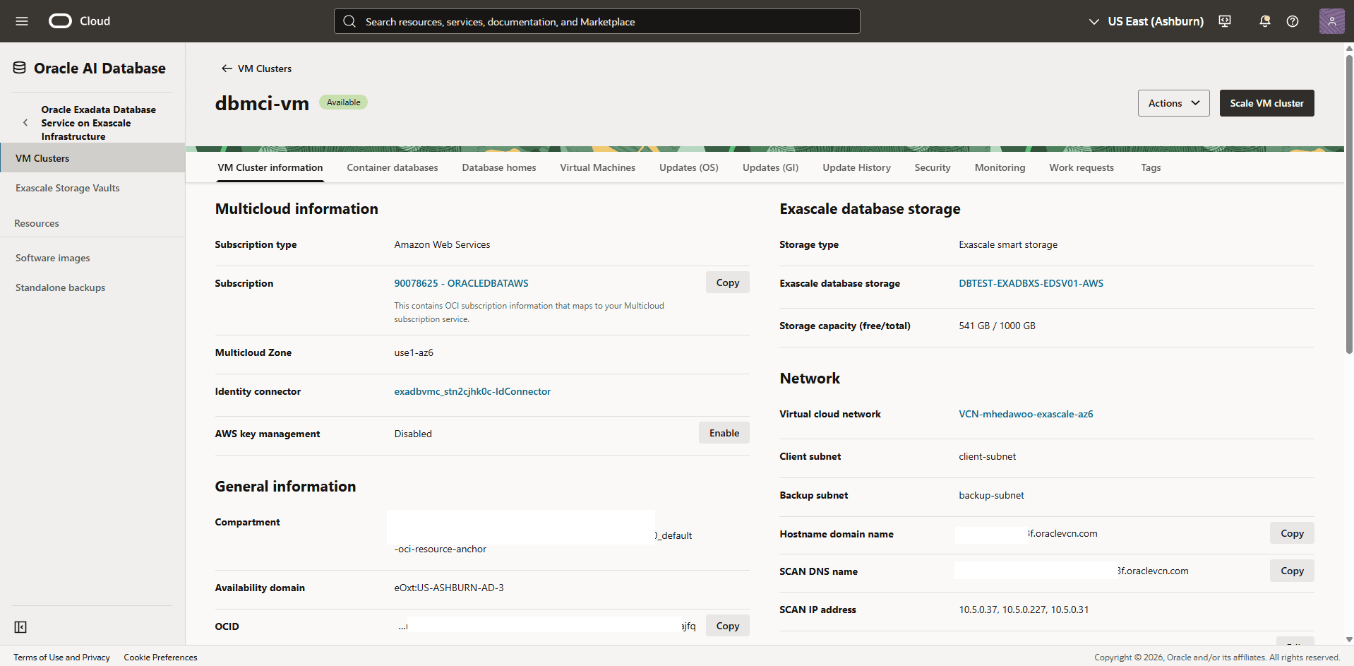 This screenshot shows how to enable AWS Customer Managed Key.