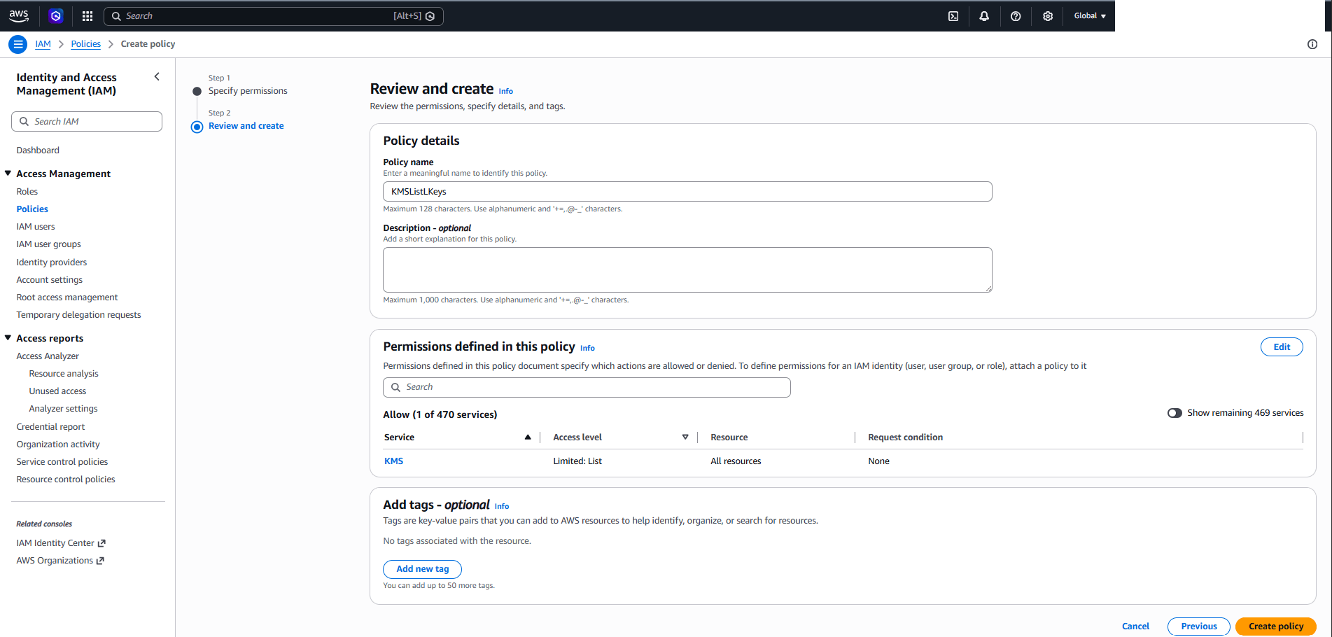 This screenshot shows how to create a policy. This screenshot shows how to create a policy.
