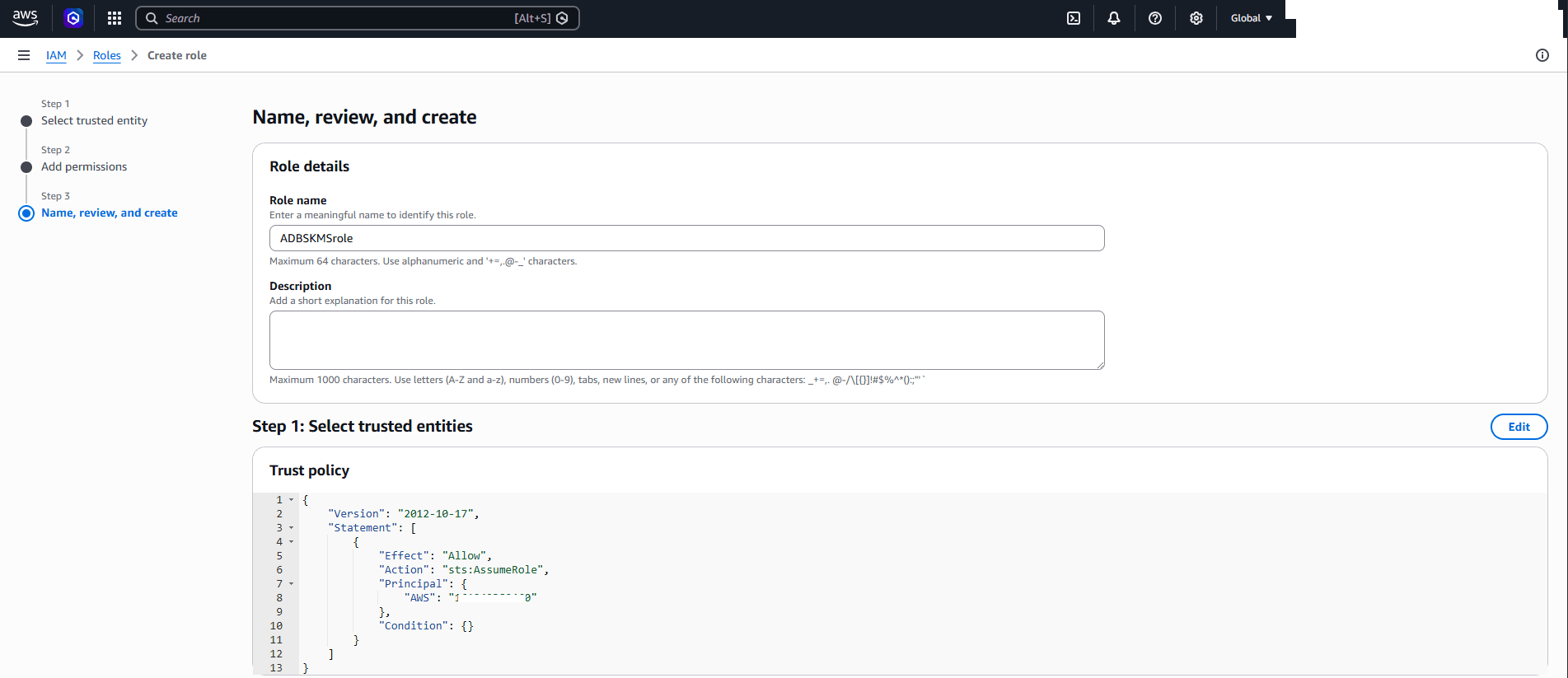 This screenshot shows how to create a role. This screenshot shows how to create a role.