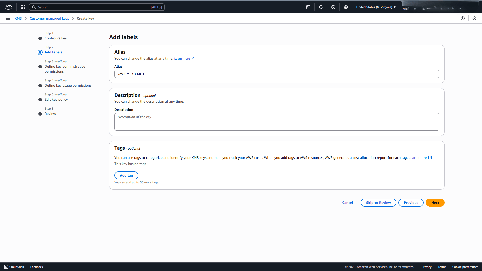 This screenshot shows how to configure a key This screenshot shows how to configure a key