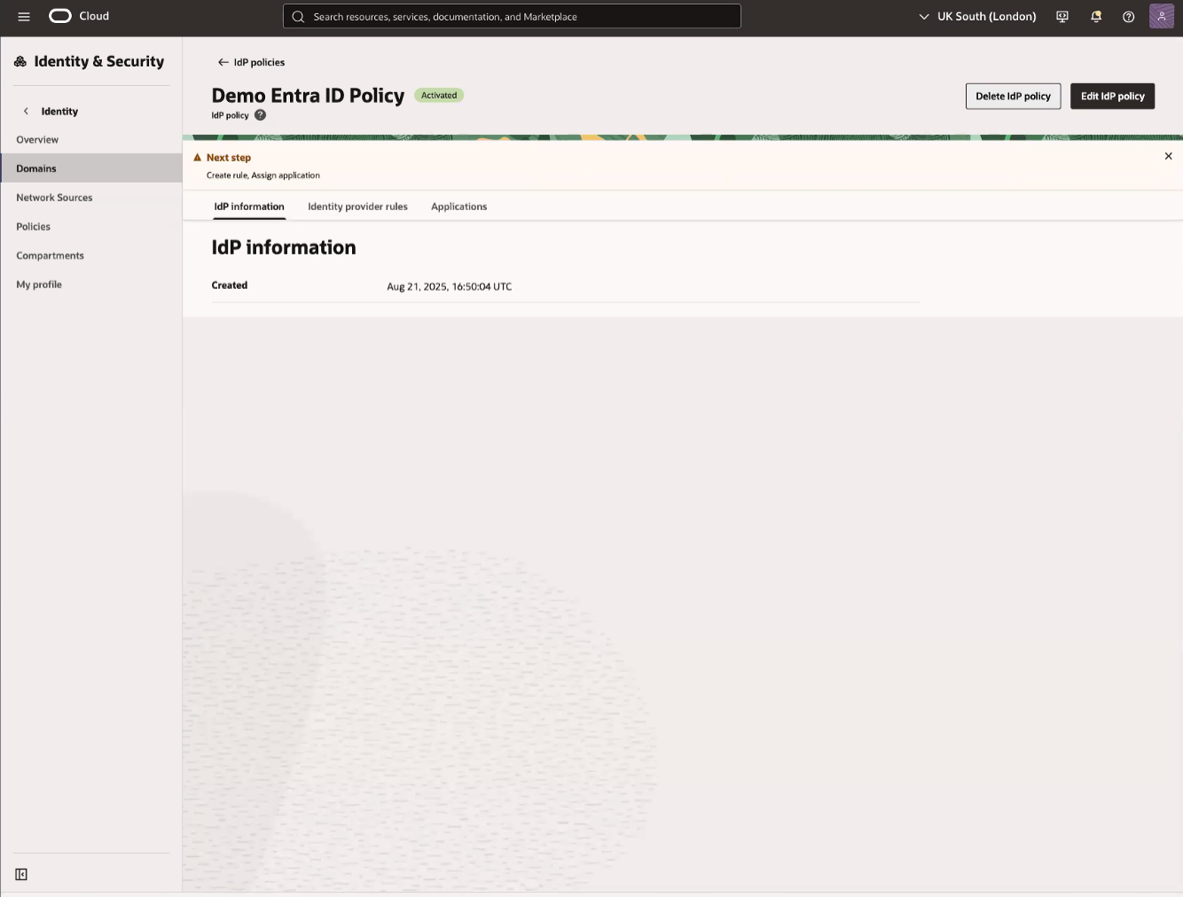 Click to expand Create IdP policy 2