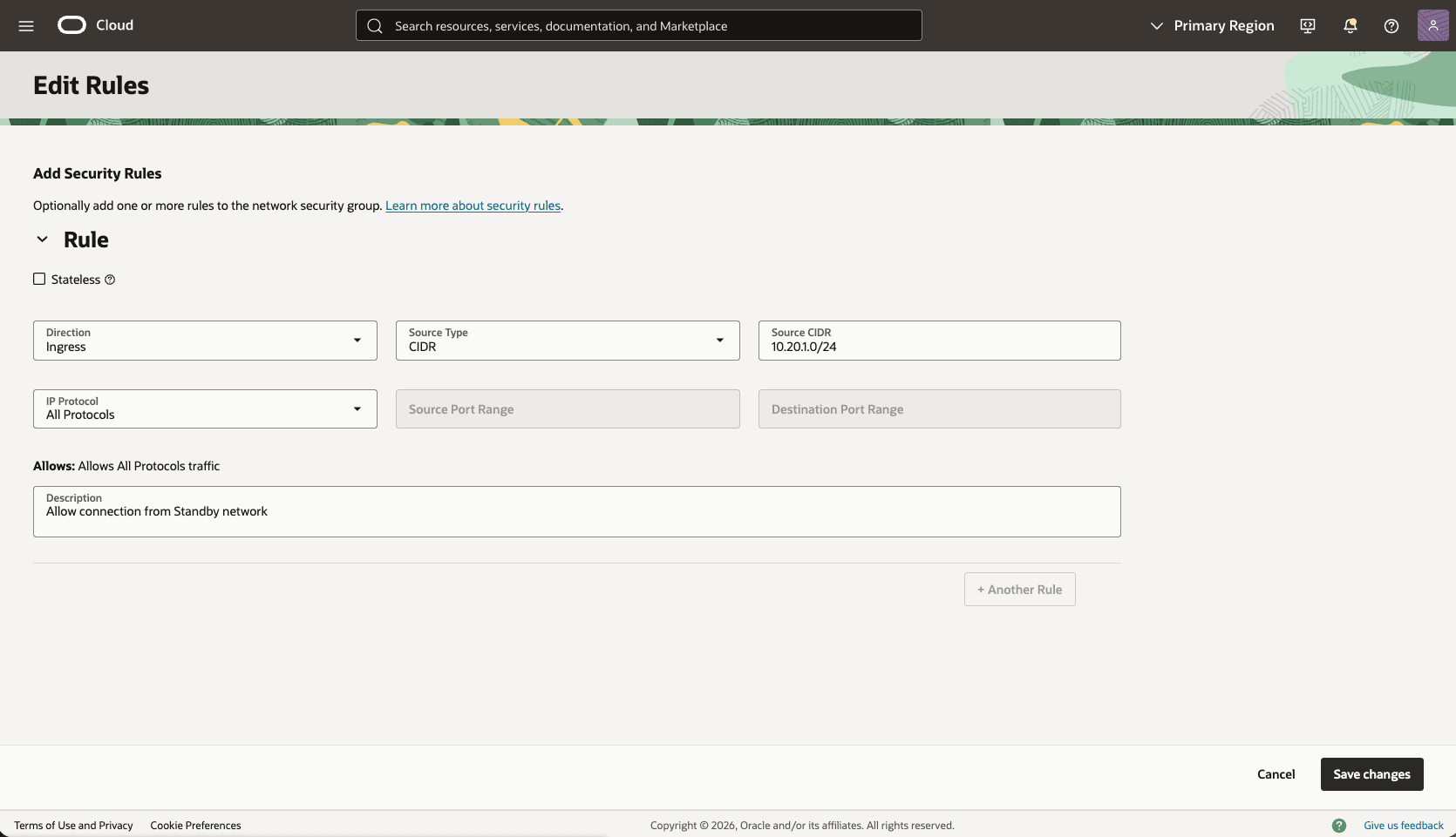 This screenshot shows how to create security rules. This screenshot shows how to create security rules.