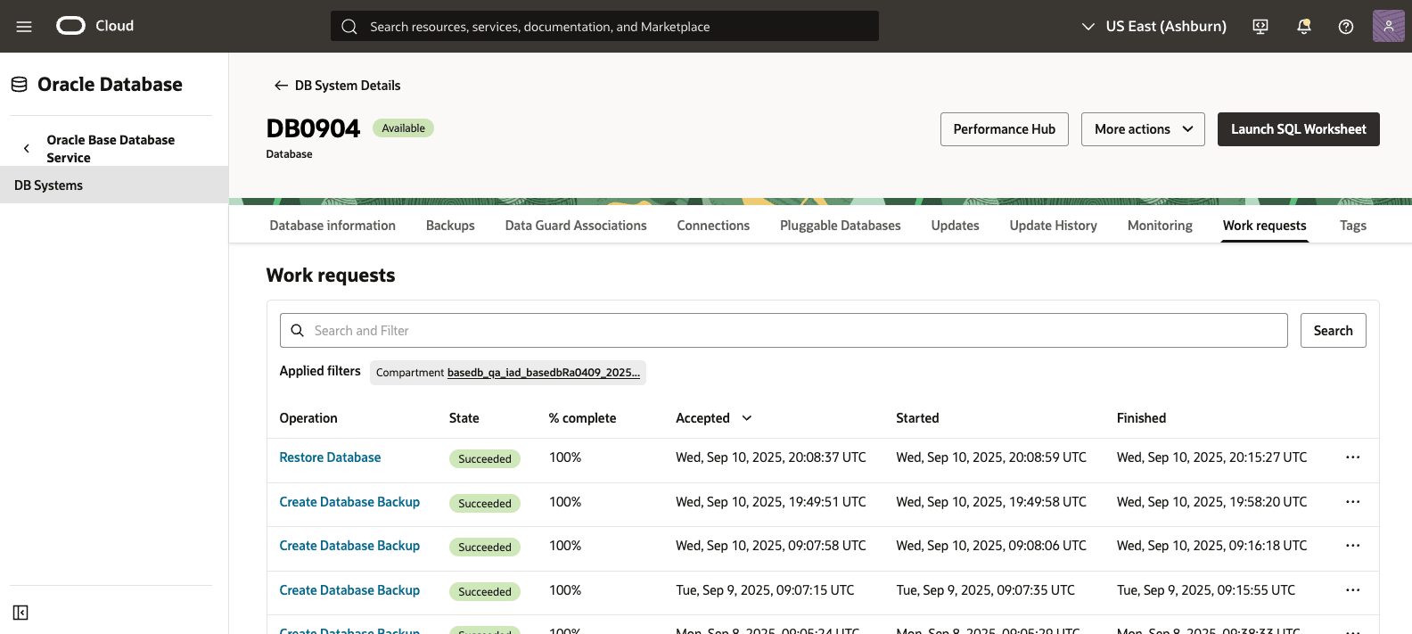 perform point-in-time restore on Container Database in the OCI console perform point-in-time restore on Container Database in the OCI console