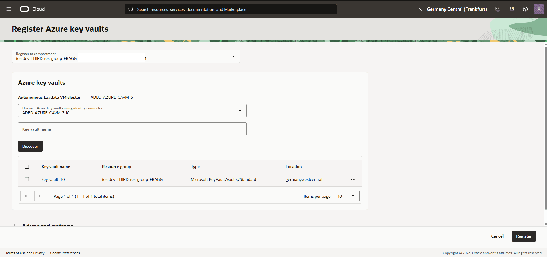 This screenshot shows how to register AKV. This screenshot shows how to register AKV.