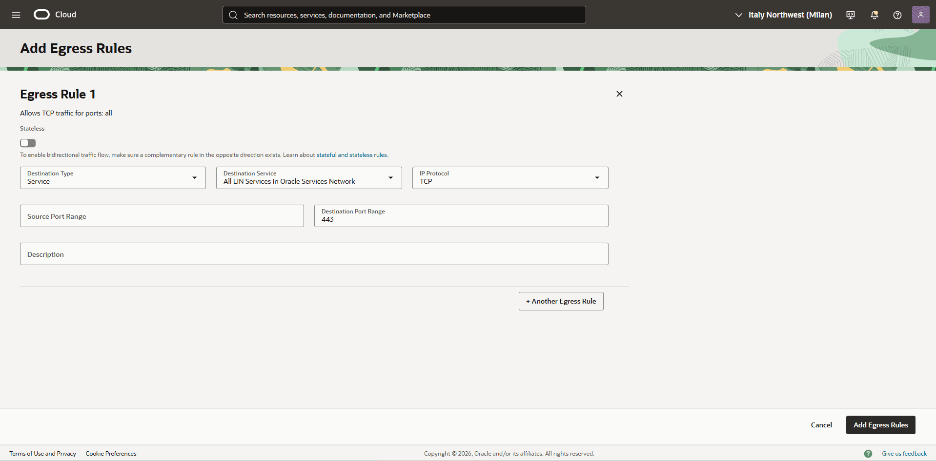 This screenshot shows how to add egress rules. This screenshot shows how to add egress rules.