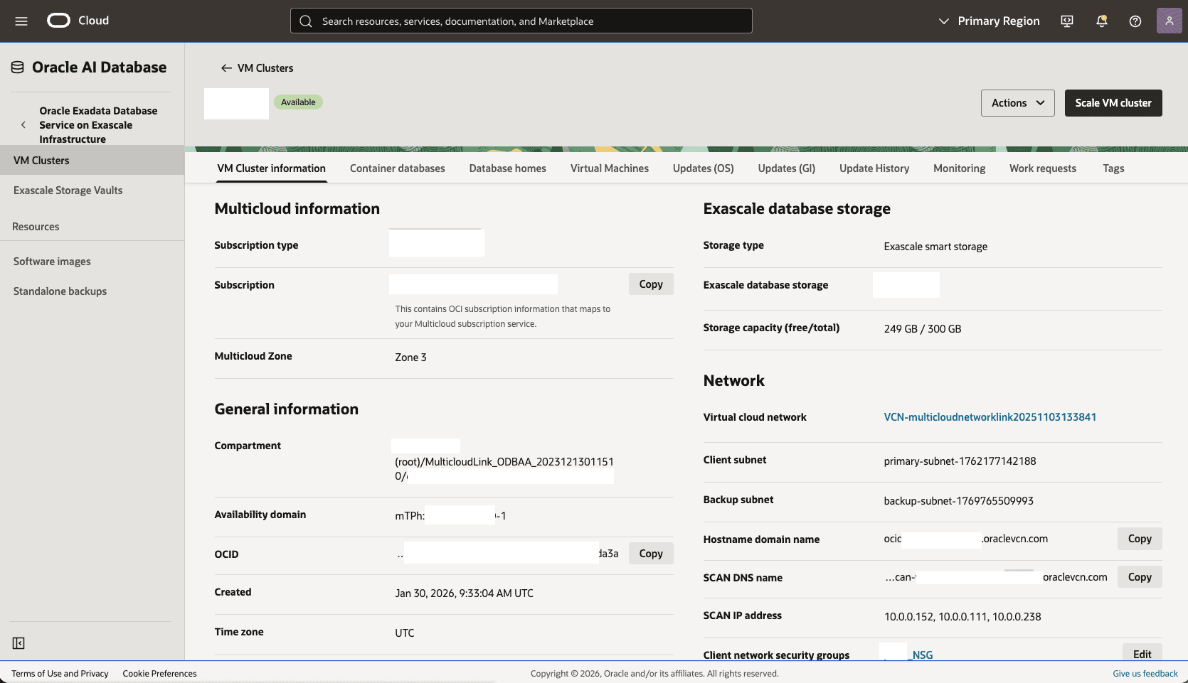 This screenshot shows how to configure the network in the primary zone. This screenshot shows how to configure the network in the primary zone.