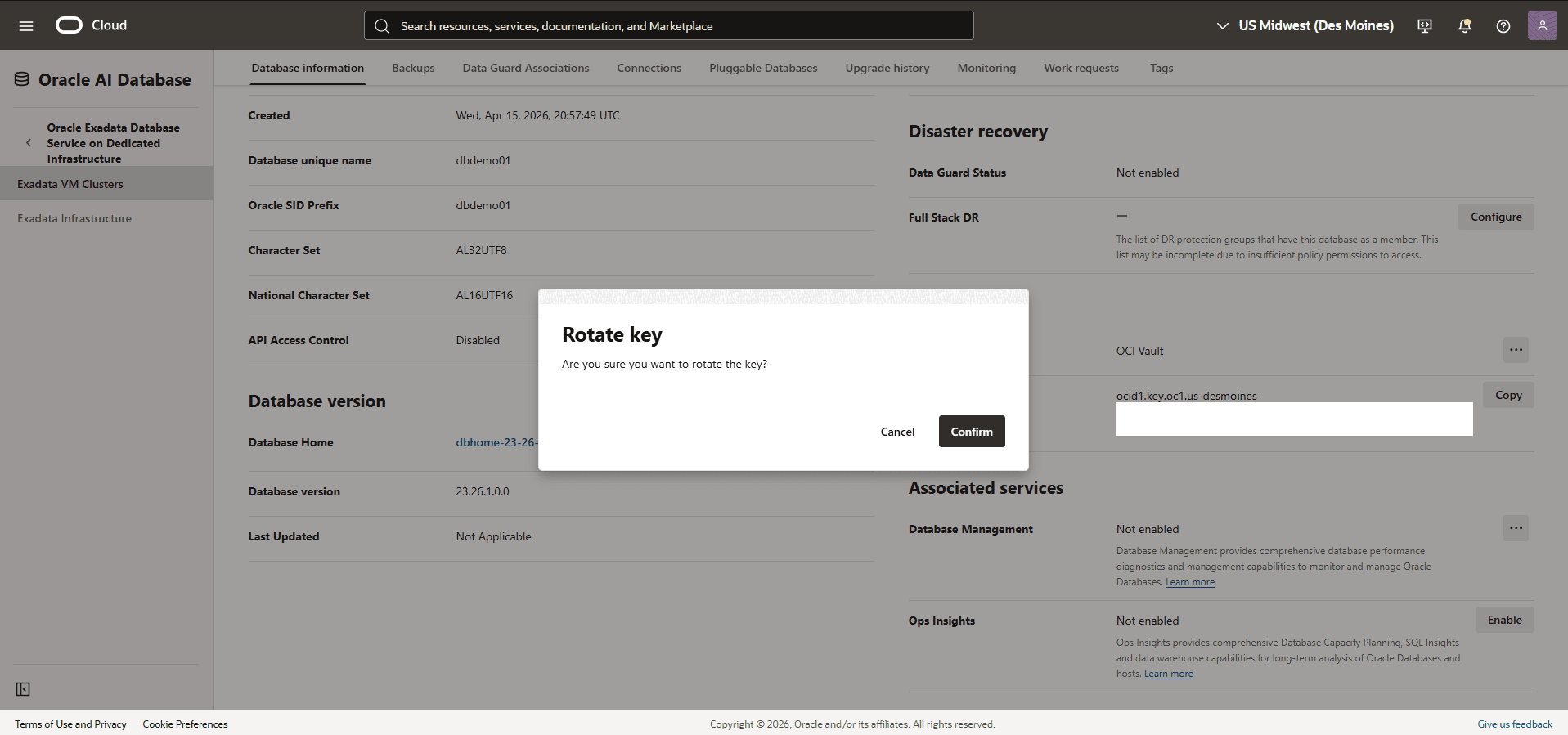 This screenshot shows how to rotate key.