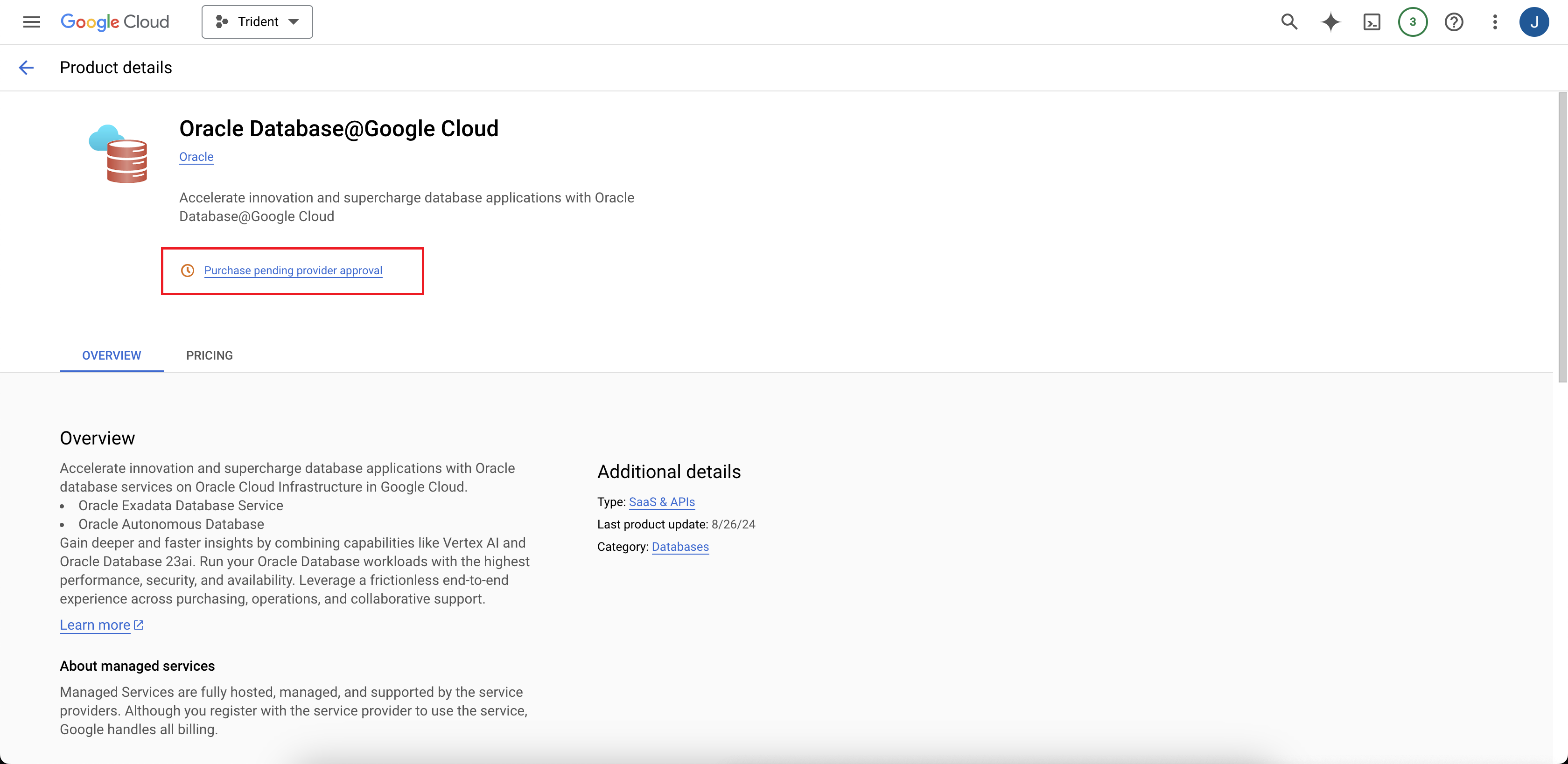 Click to expand An image of the Oracle AI Database@Google Cloud product page.