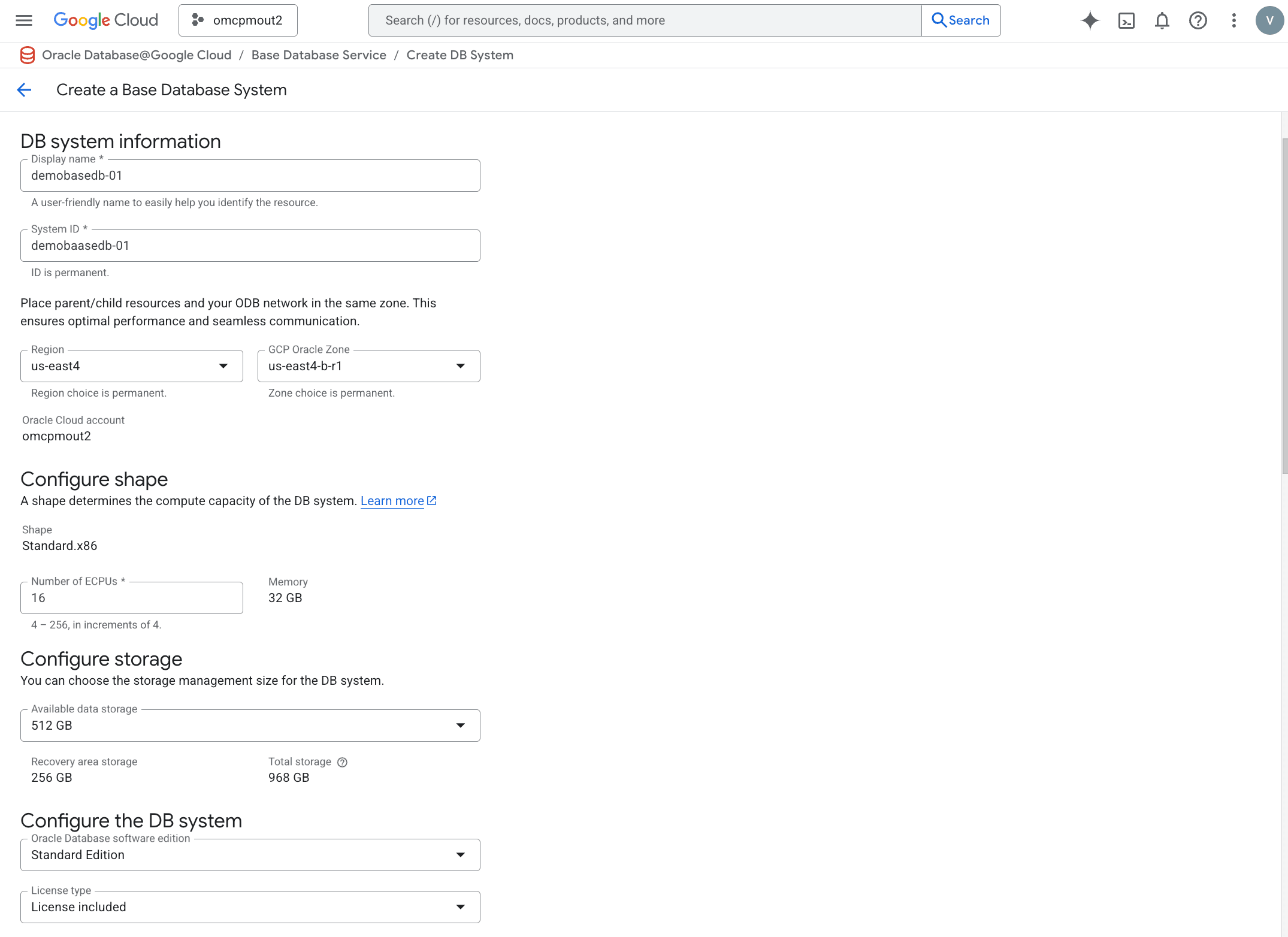 A screenshot of the Base Database creation details. A screenshot of the Base Database creation details.