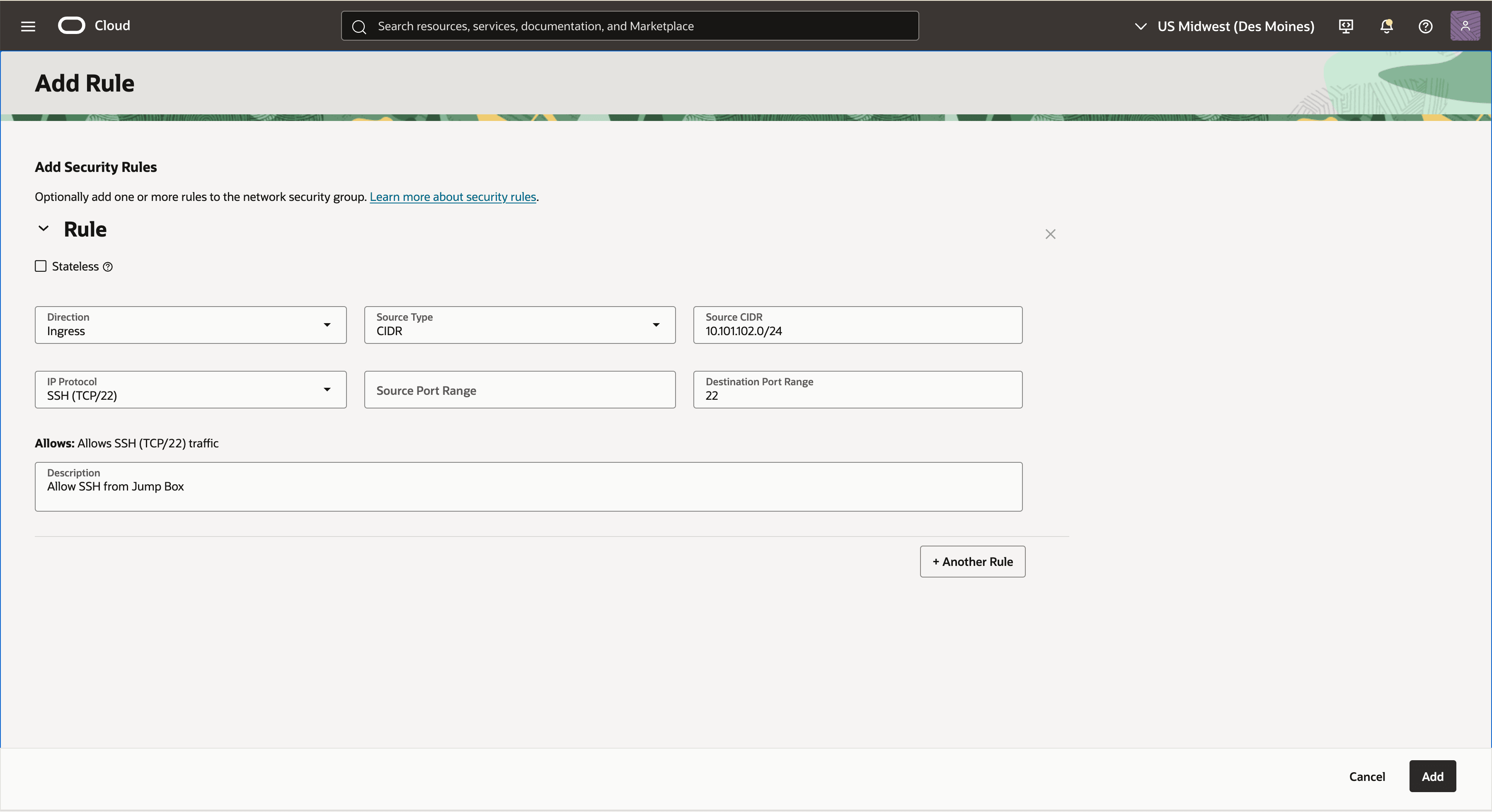 This screenshot shows how to add a rule. This screenshot shows how to add a rule.