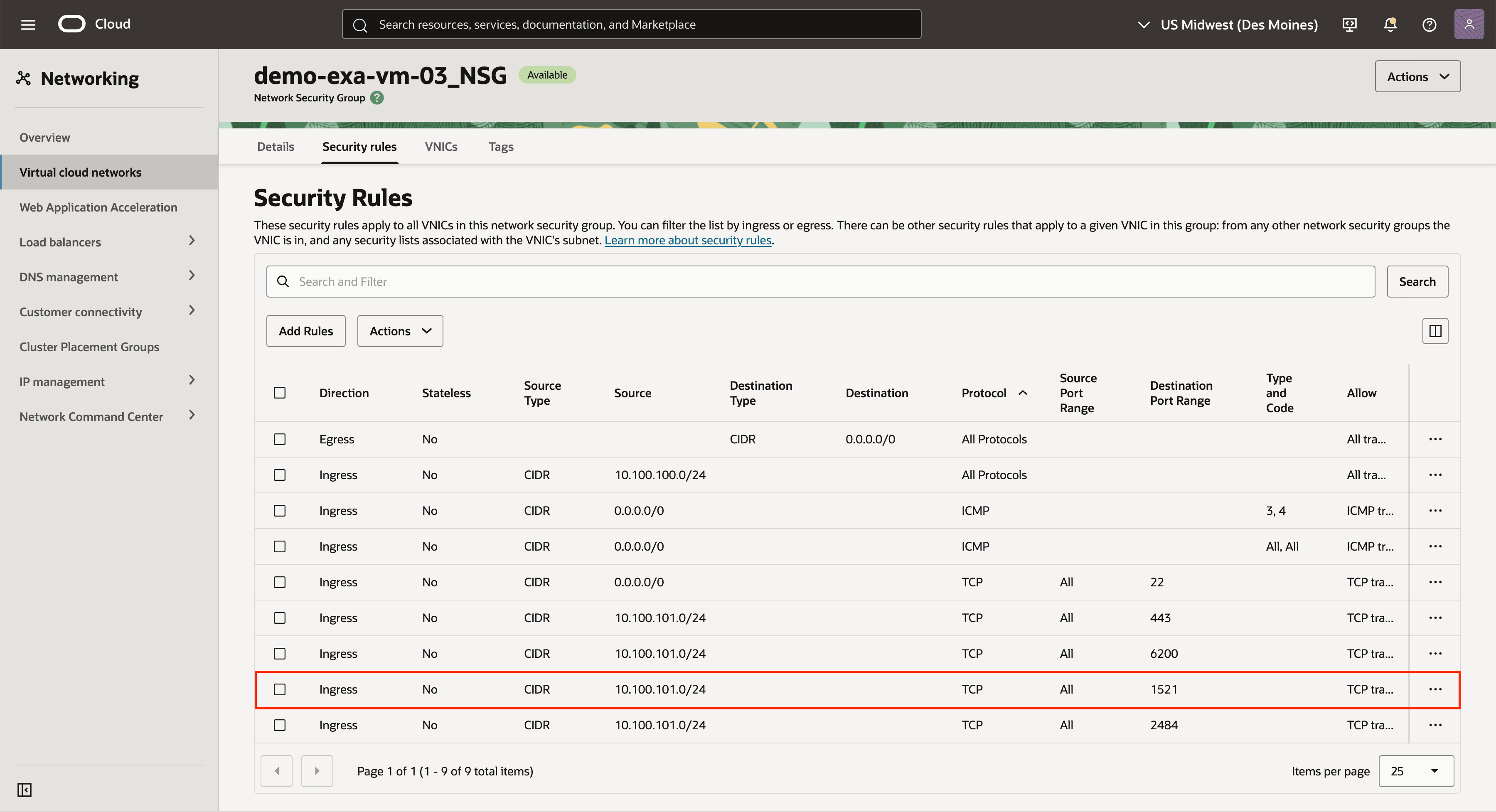This screenshot shows how to add security rules. This screenshot shows how to add security rules.