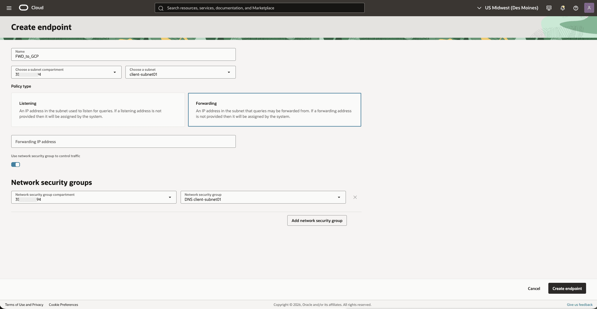 This screenshot shows how to create endpoint. This screenshot shows how to create endpoint.