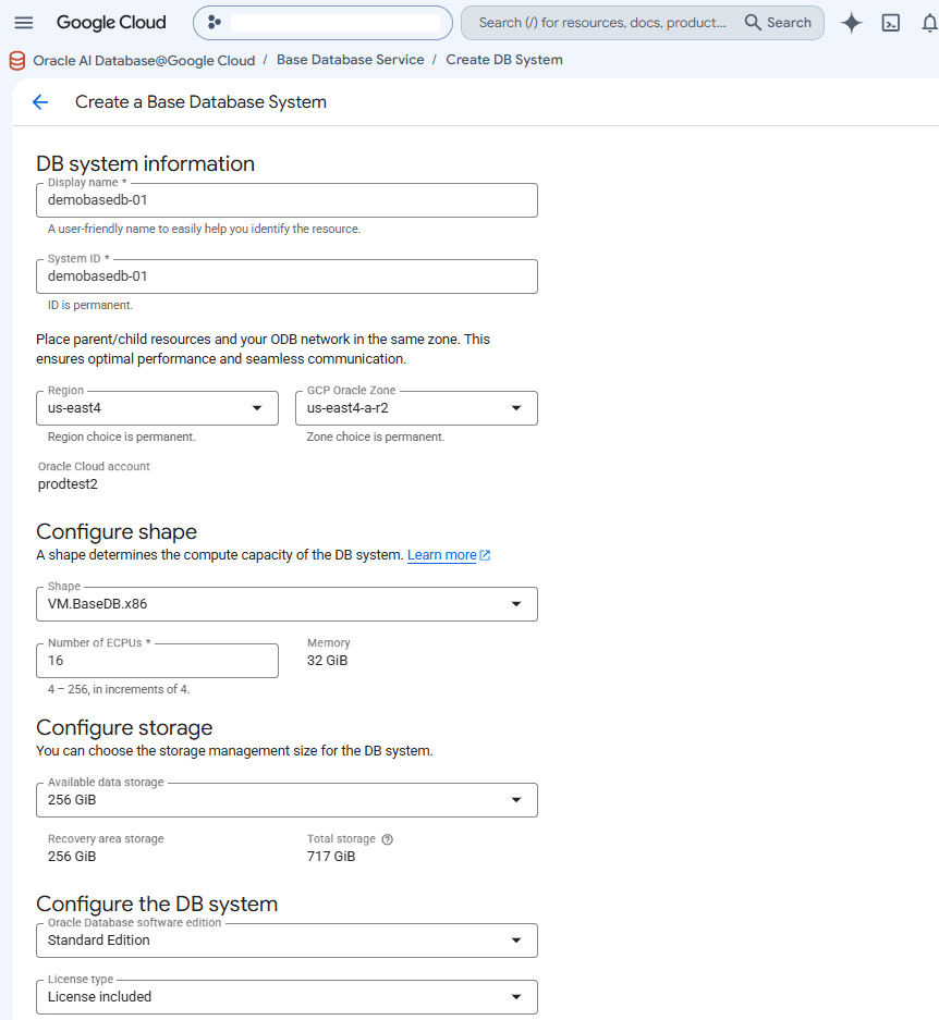 A screenshot of the Base Database creation details. A screenshot of the Base Database creation details.