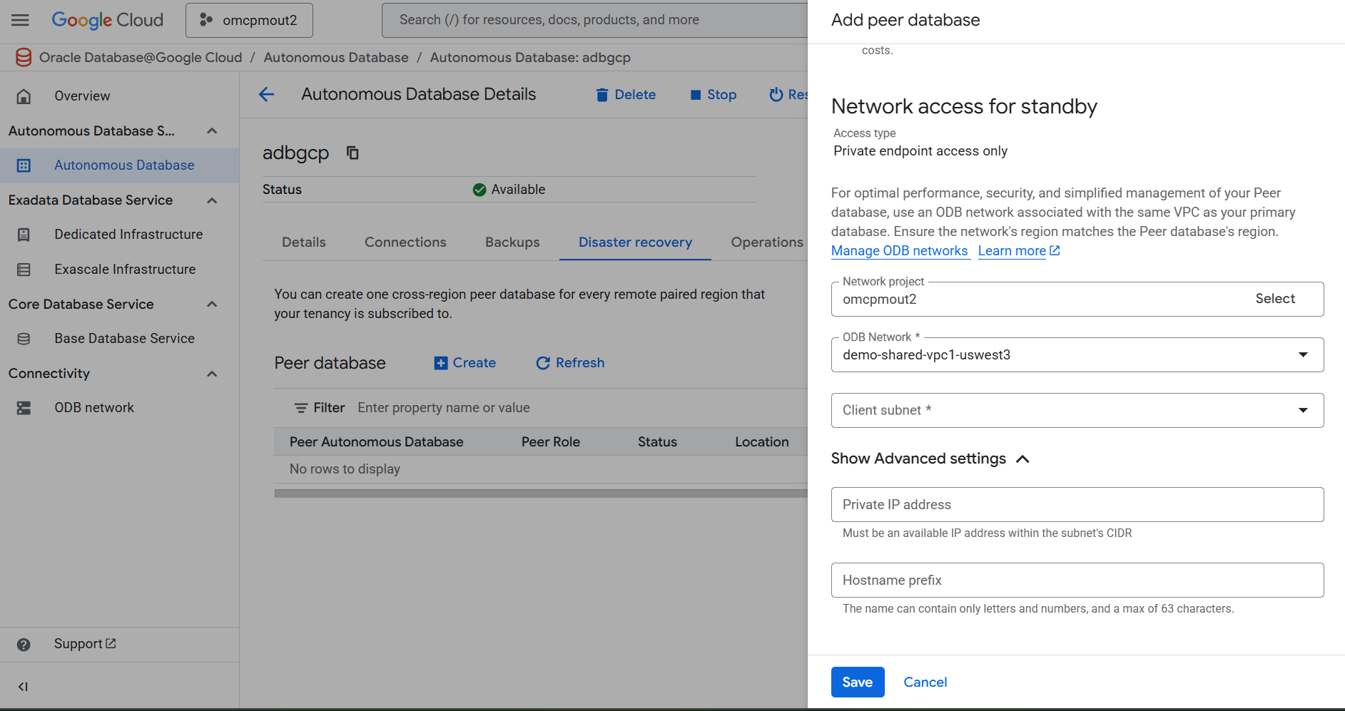This screenshot shows how to perform a disaster recovery. This screenshot shows how to perform a disaster recovery.